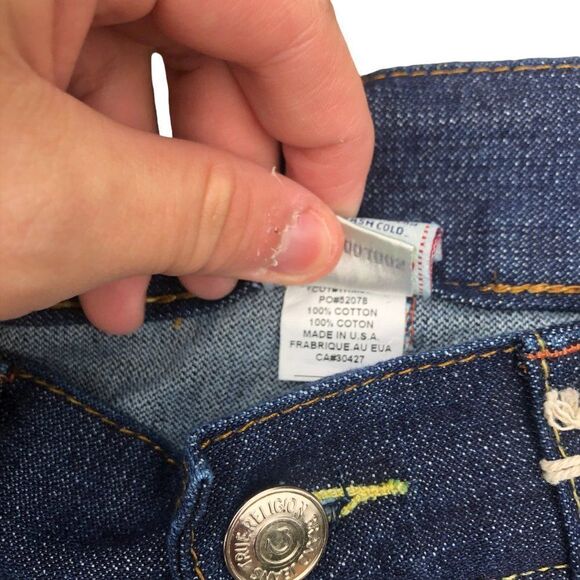 BRAND New Vintage True Religion Embroidered Jeans Size 36 BILLY Blue - Picture 10 of 13